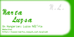 marta luzsa business card